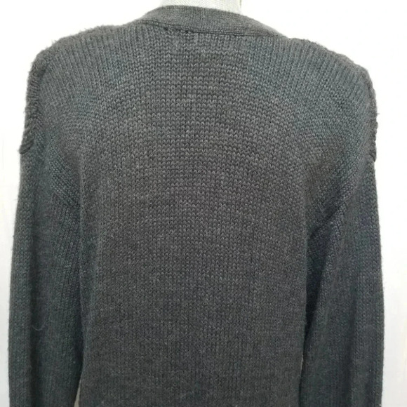 VINTAGE Sk & Company Long V-Neck Floral Wool Knit Cardigan M - Picture 10 of 11